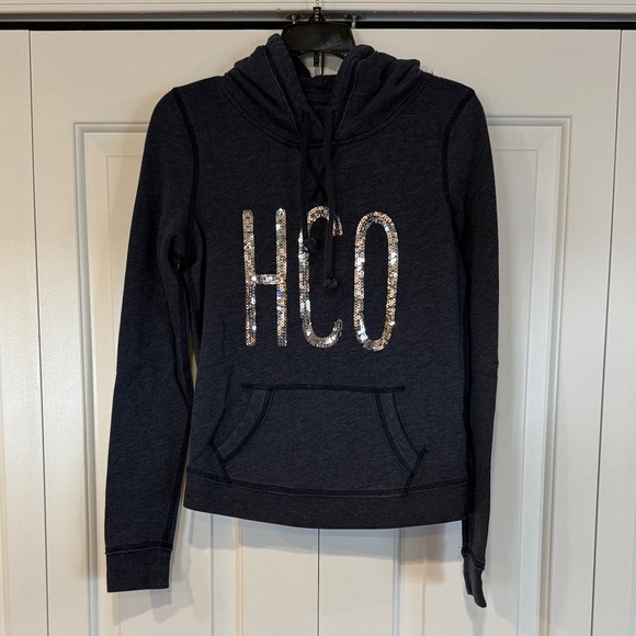 Hollister Blue Hoodie with Logo Patch Size S - Picture 10 of 10